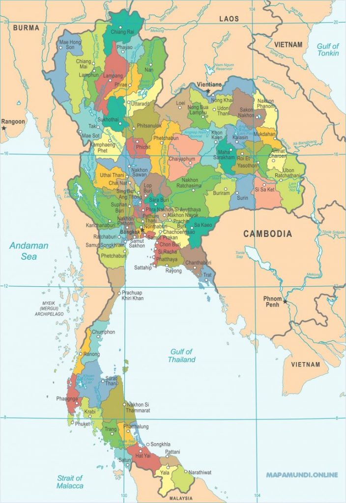 Mapa para tu viaje a Tailandia